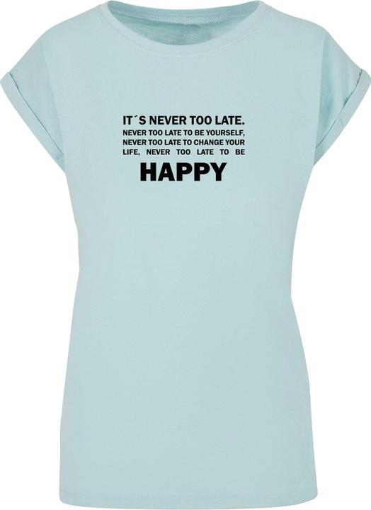 Actual product image Merchcode Ladies Never Too Late Extended Shoulder Tee - 111665 (S)
