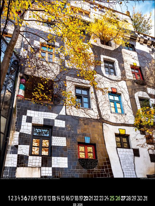 Produktbild Grosser Hundertwasser Architektur Kalender 2026 (65 x 49 cm, Harter Einband, Deutsch)