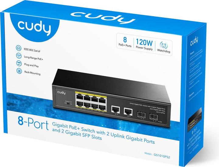 Actual product image Cudy Switch (GS1010PS2) (10 Ports)