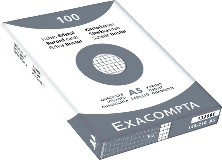 Produktbild Exacompta Karteikarten A5 (A4, 205 g/m², 100 x)