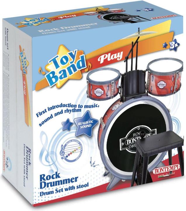 Actual product image Bontempi Drums red/black with chair