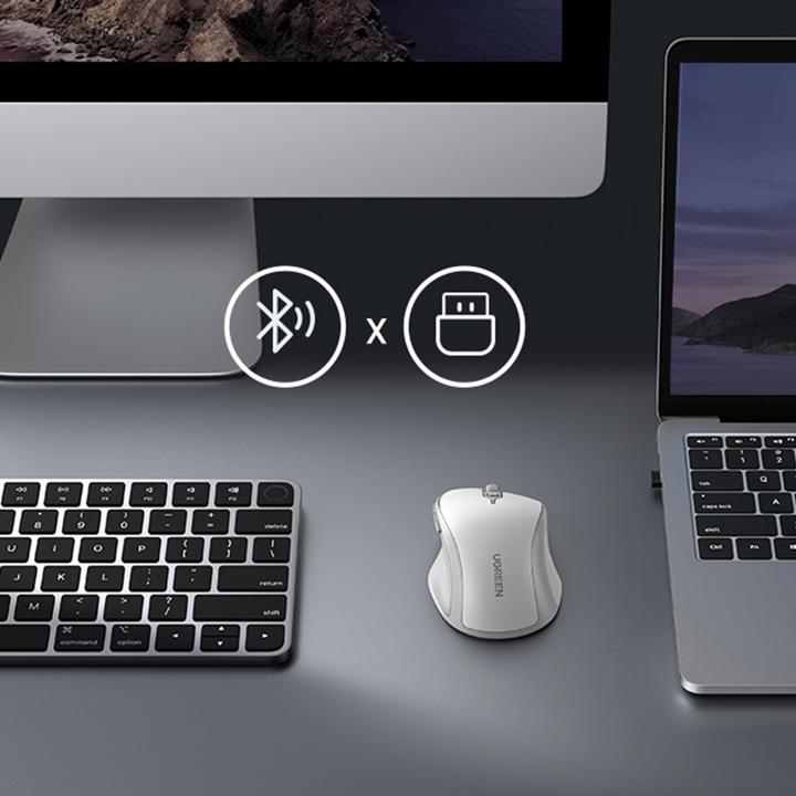 Actual product image Ugreen Wireless mouse MU101 2.4G (White) (Cable)