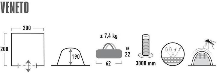 Image du produit High Peak Vénétie (Auvent, 7.40 kg, 1 personne)