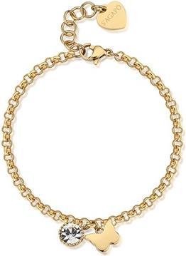 Sagapo S'Agapõ - SKT30 Lucky Light Crystal Butterfly Gold Plated Bracelet