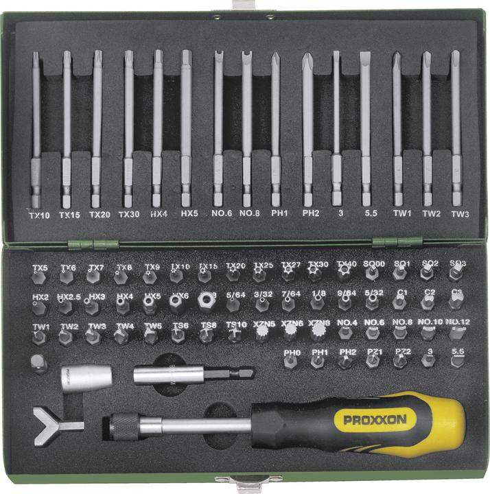Produktbild Proxxon Super-Sicherheits- und Spezialbitsatz (Kreuz Phillips PH M2, Innensechsrund TX M20, Innensechsrund TX M7, Innensechsrund TX M25, Tri-Wing M2, Tri-Wing M3, Tri-Wing M5, Innensechsrund TX M9, Kreuz Phillips PH M1, Innensechsrund TX M15, Innensechsrund TX M5, Kreuz Phillips PH M0, Innensechsrund TX M30, Innensechsrund TX M27)