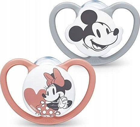 Produktbild NUK Disney Minnie Mouse Space Silikon-Schnuller, 18-36 Monate, 2 Stück, grau & rot (2 x, ab 18 Monaten)