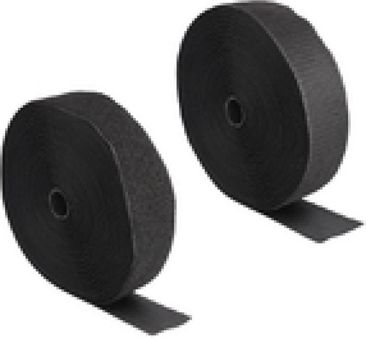 Delock Velcro Tape 15m x 50mm Durable Black (50 mm)