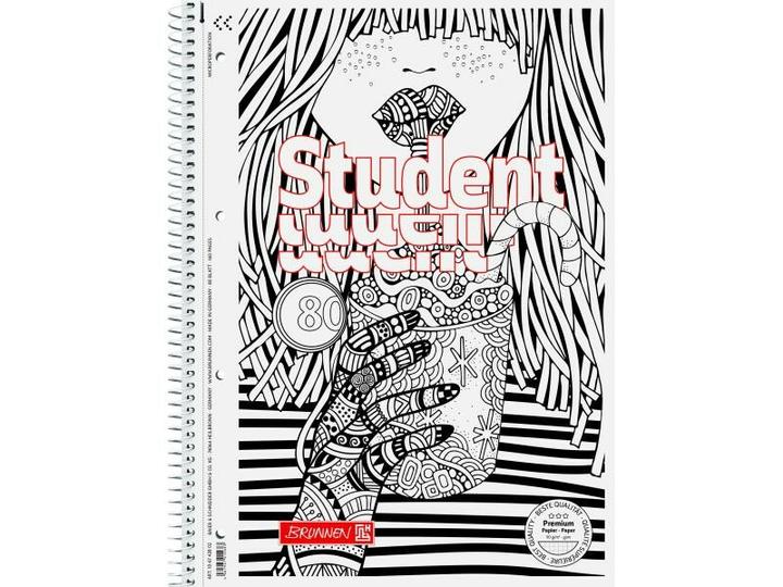 Image du produit Collegeblock ZENart Cocktail, A4, ligné, blanc noir (A4, Quadrillé)