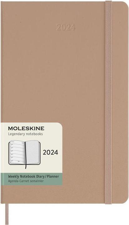 Moleskine 12 mois Semaine Calendrier 2024, Grand/A5, Marron sable (A5, Couverture rigide, Anglais)