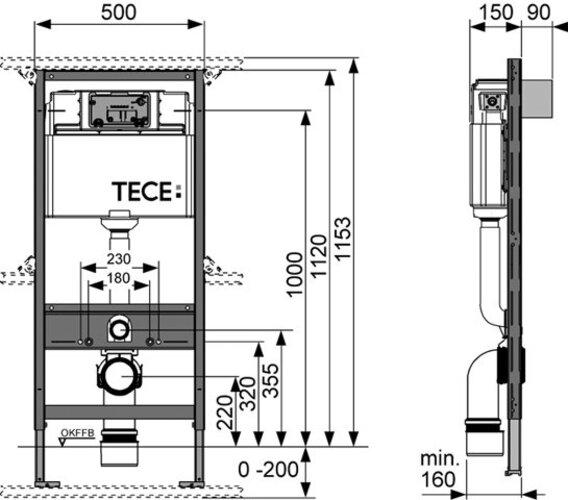Produktbild Geberit profil WC-Modul mit Uni-Spülkasten, Bauhöhe 1120 mm