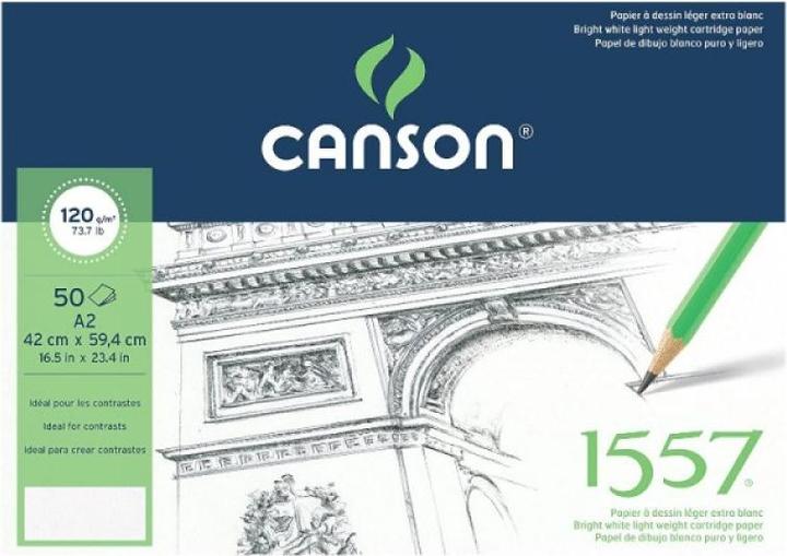 Actual product image Canson Sketchpad 1557 204127410 sheets, glued, 120g (A2, Plain, Soft cover)