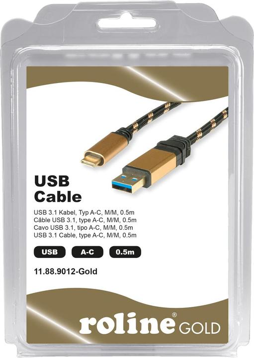 Image du produit Roline Câble USB OR (0.50 m, USB 3.1, 4.50 W)