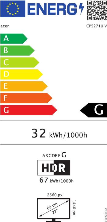 Energy Label Acer ConceptD CP3 (2560 x 1440 pixels, 27")