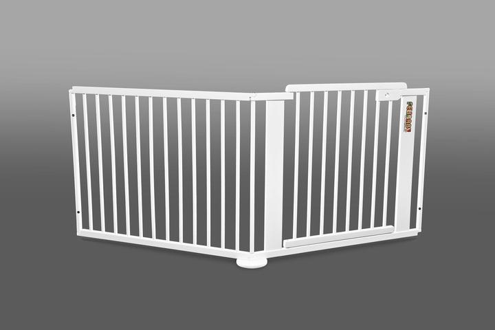 Actual product image Felibaby ONE4all 1+1 white extra wide solid wood door/stairs safety gate (5 cm)