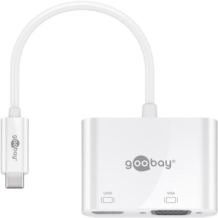 Produktbild Goobay USB-C™ Multiport-Adapter HDMI™+VGA, 1 Stk. im Polybeutel, Weiss (USB-C, 2 Ports)