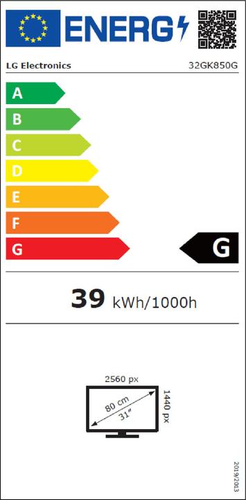 Energie-Label LG 32gk850g-B (2560 x 1440 Pixel, 31.50")