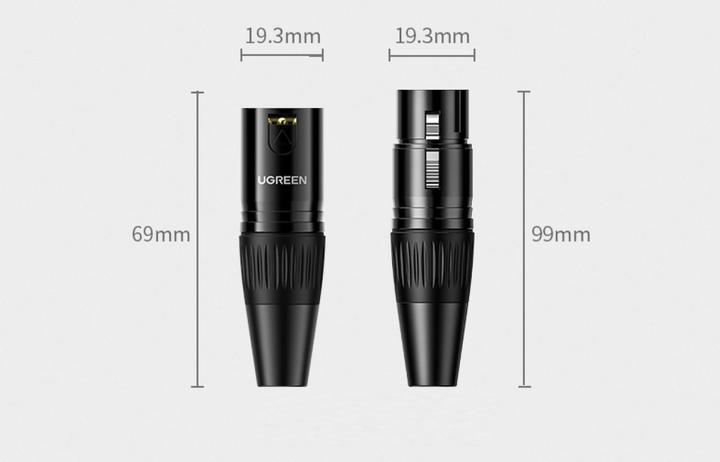 Actual product image Ugreen XLR connector 3-pin male