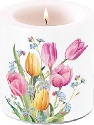 Produktbild Ambiente Kerze Small "Tulips Bouquet" H 9cm x D 7,5cm (1 Stk.)