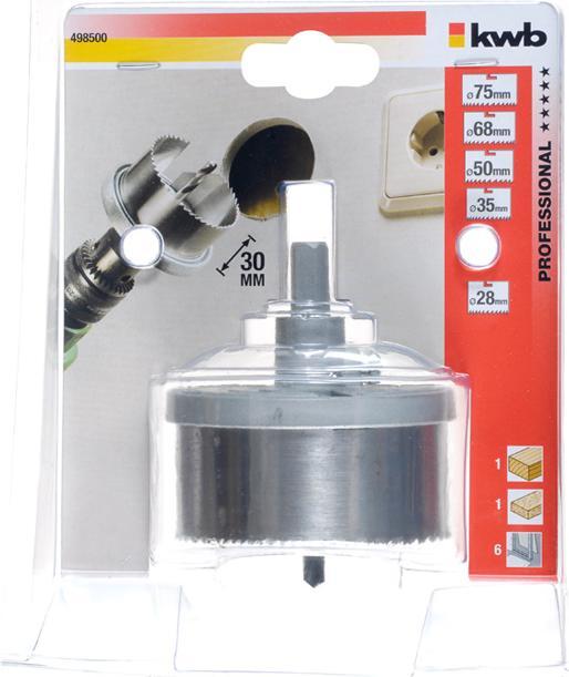 Immagine prodotto kwb Sega a tazza 2875/profondità 30/ 5 cerchi (50 mm, 68 mm, 35 mm, 28 mm, 75 mm)