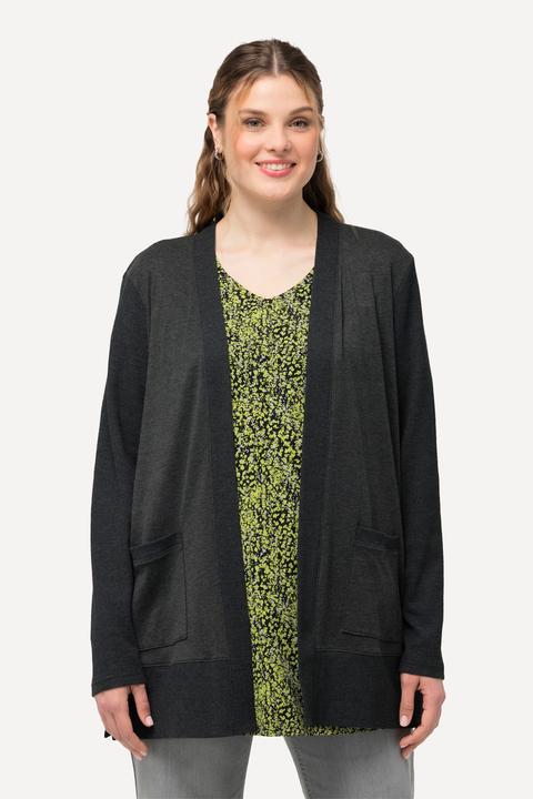 Produktbild Ulla Popken Sweatjacke, Waffelstruktur, offene Form, Langarm (50, 52)