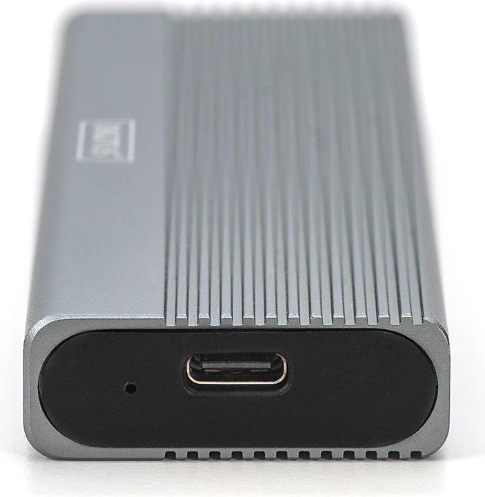 Actual product image Digitus USB M.2 hard disk enclosure, SSD, external, NVMe, 10Gbps, USB 3.1 Gen2, aluminum, toolfree (M.2 2242, M.2 2260, M.2 2280, M.2 2230)
