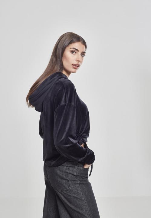 Immagine prodotto Urban Classics Felpa con cappuccio corta da donna in velluto (L)