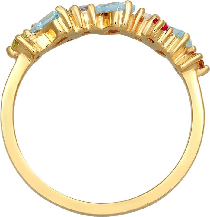 Produktbild Elli PREMIUM Ring Peridot Topas Mondstein Glamour 925 Silber vergoldet (52, 925 Silber)