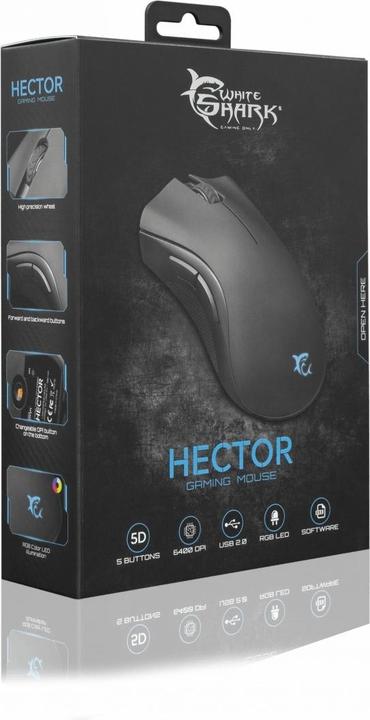 Productafbeelding White Shark Gaming muis Hektor met RGB verlichting (Bedraad)