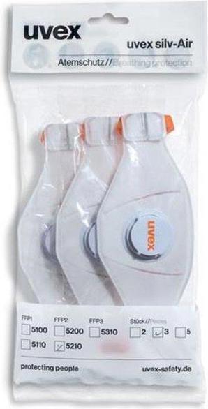 Produktbild Uvex Safety Respirator Uvex silv-Air Premium 5210 FFP2, foldable, with valve, 3 pcs, retail package (FFP2, 3 x)