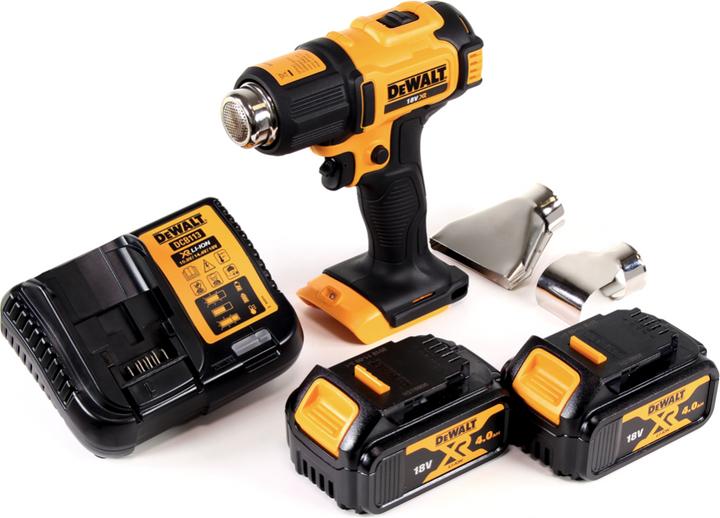 Produktbild DeWalt DCE 530 M2 Akku Heissluftpistole 18V 530°C + 2x Akku 4,0Ah + 1x Lader + Flächen- und