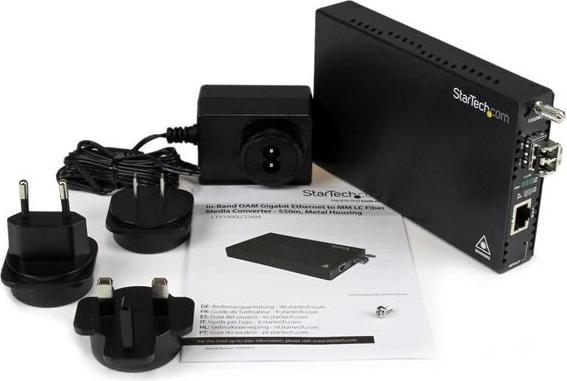Produktbild StarTech OAM Gigabit Ethernet Multimode LWL / Glasfaser LC Medienkonverter bis 550m - 802.3ah konform - 10...