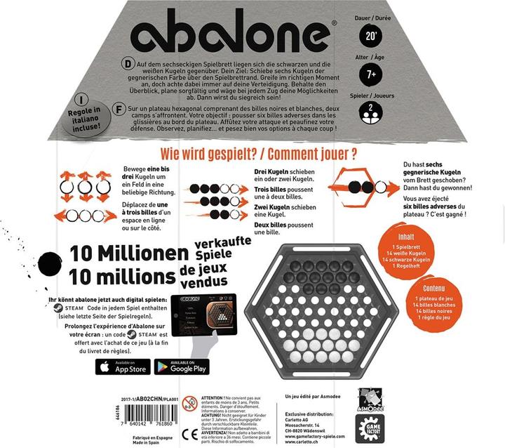 Image du produit Game Factory Abalone Classic New Design (Allemand, Français, Italien)