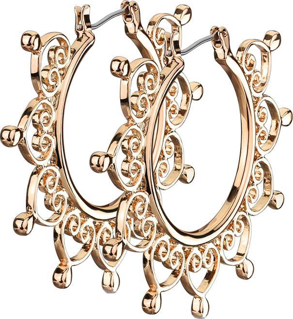 Star Piercing Ohrring rosegold filigrane Herzen (Chirurgenstahl 316L, Messing)
