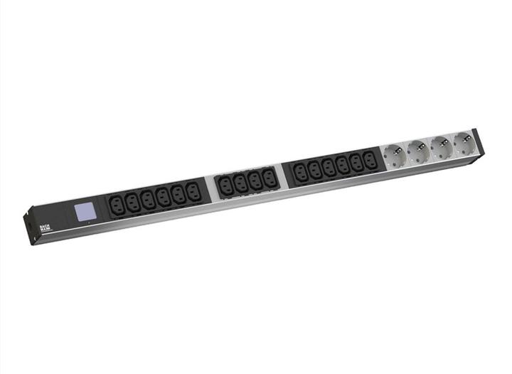 Produktbild Bachmann BN0500 48,26cm 19Zoll PDU 1HE 16xC13 4x Schutzkontakt Leistungsmessung Anschluss CEE 16A bl