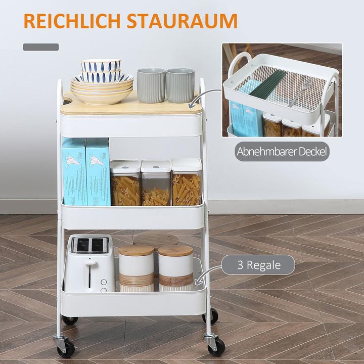 Produktbild Homcom Küchenwagen mit 4 Universalräder