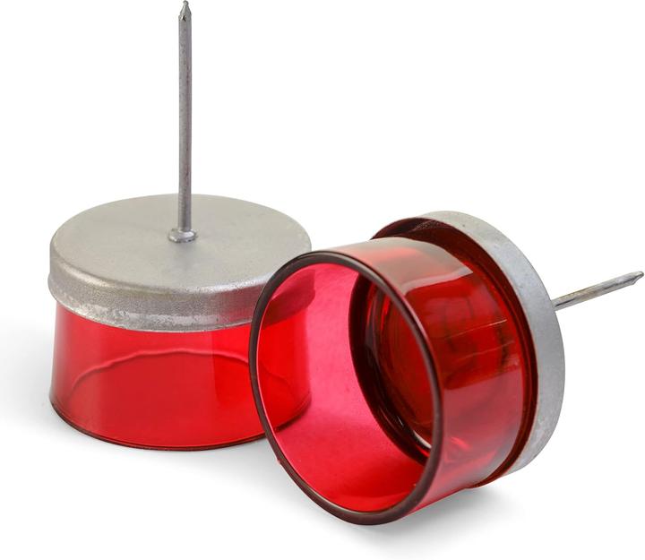 Produktbild Novaliv 8er-Set Teelichthalter rot - Kerzenhalter zum Stecken - Teelichtgläser - Adventskranz - 5cm (10 x 5 cm)