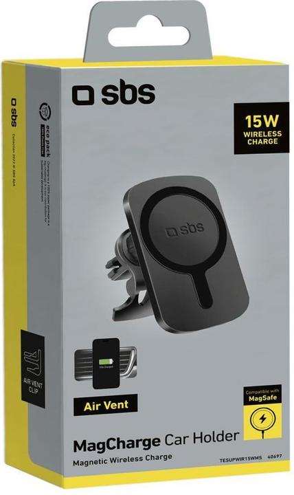 Image du produit SBS support inductif MagSafe pour évent 15W, noir
