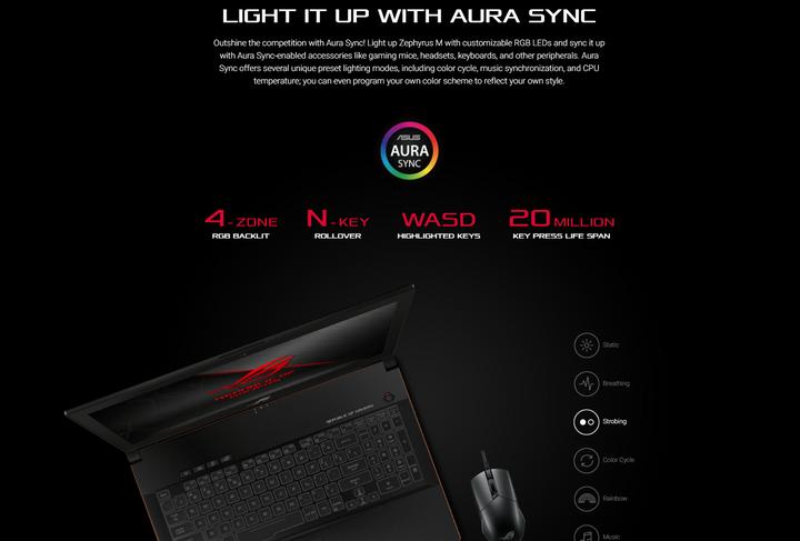 Immagine prodotto ASUS ROG Zephyrus M GM501GS-EI004T (15.60", Intel Core i7-8750H, 16 GB, 512 GB, CH)