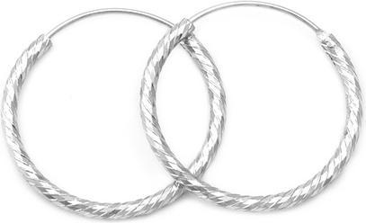 Beneto Amazing silver round earrings AGUC350 - Diameter: 4 cm