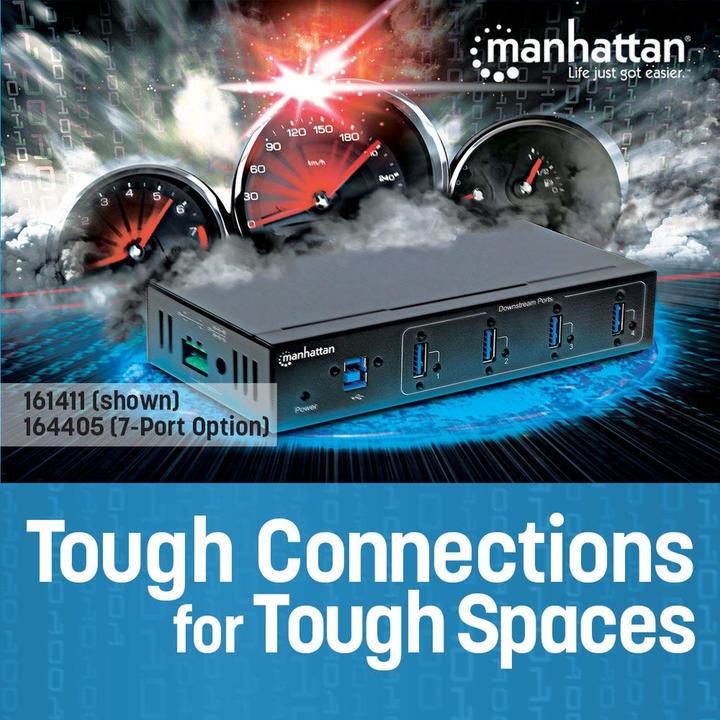 Produktbild Manhattan 7-Port Industrial USB 3.0 Hub (USB-B, 7 Ports)