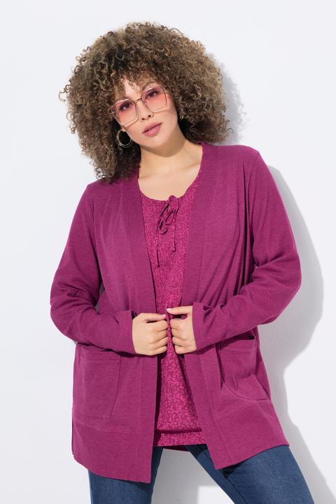 Image du produit Ulla Popken Veste en molleton, texture gaufrée. Coupe ouverte, manches longues. (54)