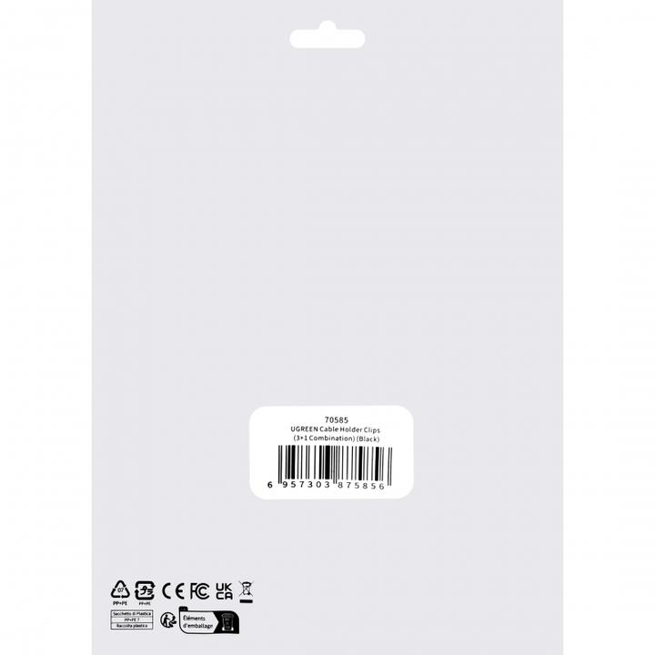 Productafbeelding Ugreen - Cable Organizer 3+1 (70585) - Main and Single, 4 Holder Clips - Black
