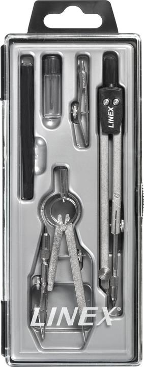 Linex Compasses -Set 8x20.2cm 100552547 silver 5 pieces