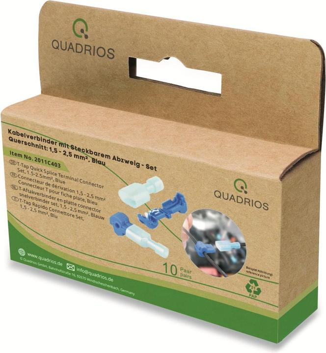 Actual product image Quadrios 2011C403 2011C403 Branch connector flexible: 1-2.5 mm² rigid: 1-2.5 mm² No. of poles (num): 2 20