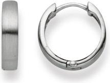 Natsumi Schmuck Klappcreolen Weissgold 18K/750 Ø 12mm Flach/Matt (750/18 K Weissgold)
