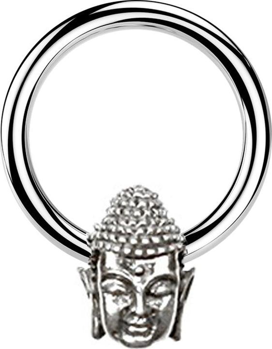Produktbild Star Piercing Micro Closure Ring silber Buddha silber (Chirurgenstahl 316L, Messing)