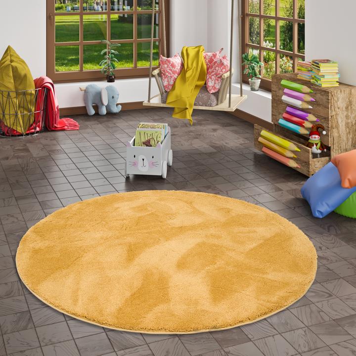 Actual product image Pergamon Super Soft Kinder Hochflor Teppich Silky Kids Rund (120 x 120 cm)