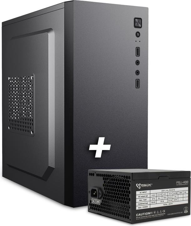 Produktbild Sbox Computer case PCC-12 MicroATX + PSU-400 (mATX, ITX)