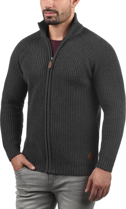 Actual product image Solid Xenos Men's Cardigan Chunky Knit Jacket With Funnel Neck Made Of 100% Cotton (S)