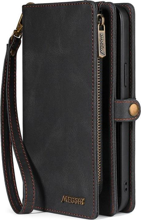 Produktbild Megshi Galaxy S21 FE - Brieftaschen Hülle Kombi schwarz (Samsung Galaxy S21 FE)